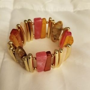 Chico's pink, yellow, gold bracelet